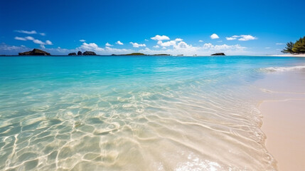 Caribbean beach with white beach and clear seas