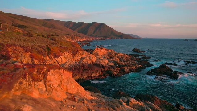 Aerial View Of The Coast In Big Sur California
