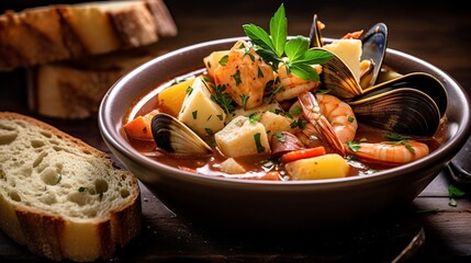 Bouillabaisse: Hearty French Fish Stew - obrazy, fototapety, plakaty
