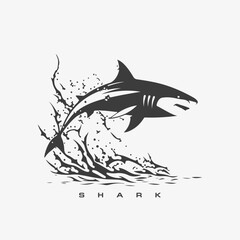Modern vector shark logo template.