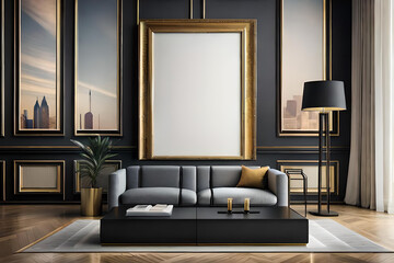 picture frame mockup in luxury interior