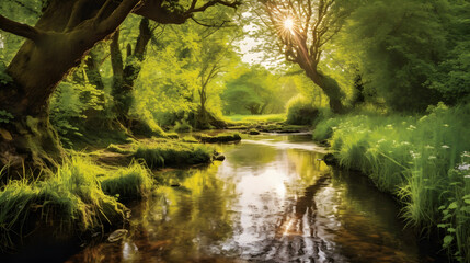 a river with trees around it