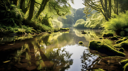 a river with trees around it