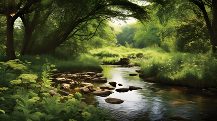 a river with trees around it