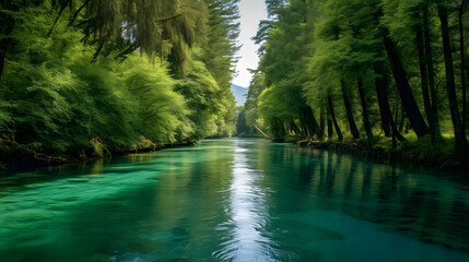 a river with trees around it