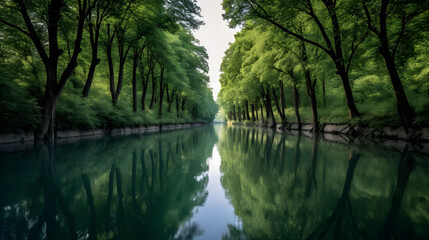 a river with trees around it