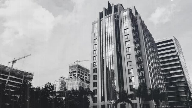 Sao Paulo city. Summer rain and Thunderlights illustration