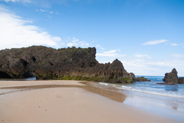 Rock formation in San Antolin beach, Spain