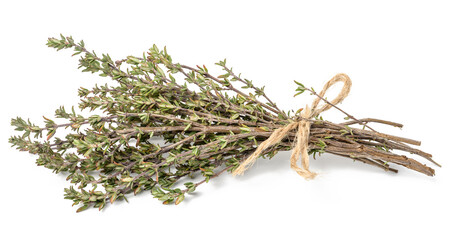 Sprigs of thyme on a white isolated background