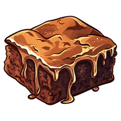 Delicious Chocolate Brownie  icon, vector art.