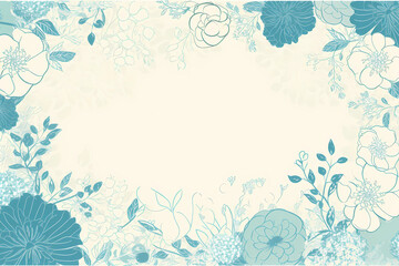 Fototapeta na wymiar A blank floral invitation showcases a beautiful arrangement of blue flowers on a empty white background. The simplicity of the design exudes elegance, making it suitable for various occasions. 