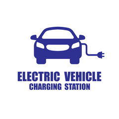  Electric vehicle charging station on white Vector Image
