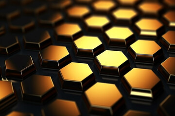 abstract gold background with hexagons 