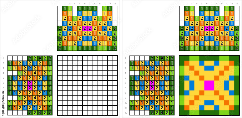 Canvas Prints geometric pattern nonogram pixel art m_2306002