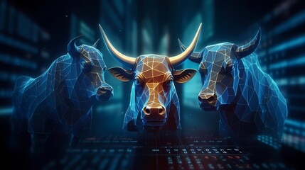 Bull bullish Stock market Cryptocurrency - Created using generative AI tools