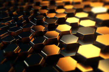 Obraz premium abstract gold background with hexagons 