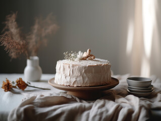 Beautiful cake on table.