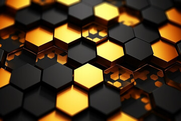 abstract gold background with hexagons 