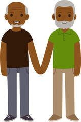 Senior Black gay men couple