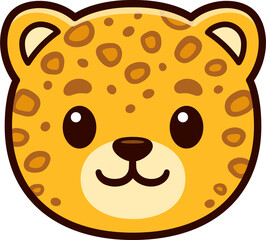 Kawaii cartoon leopard face illustration © sudowoodo