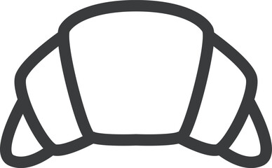 ミニミニ線画飲食物イラスト　クロワッサン