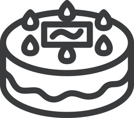 ミニミニ線画飲食物イラスト　ケーキ