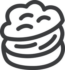 ミニミニ線画飲食物イラスト　シュークリーム