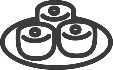 ミニミニ線画飲食物イラスト　しゅうまい