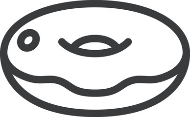 ミニミニ線画飲食物イラスト　ドーナッツ　チョコ