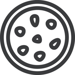 ミニミニ線画飲食物イラスト　ピザ