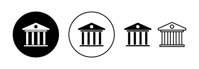 Bank icon vector for web and mobile app. Bank sign and symbol, museum, university