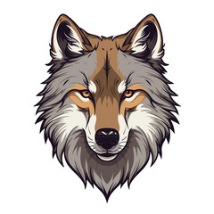 Wolf mascot sport logo design. Wolf animal mascot head vector illustration logo. Tiger head emblem design for eSports team. Character for sport and gaming logo concept. White background.