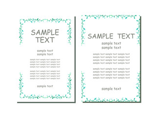 シンプルな手描きの植物の装飾フレーム