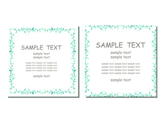 シンプルな手描きの植物の装飾フレーム