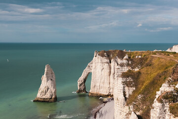 Fototapeta premium Beautiful view of the sharp rocks in the sea.