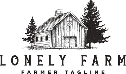 Vintage farm barn forest wood logo vintage design template inspiration © vinsvectory