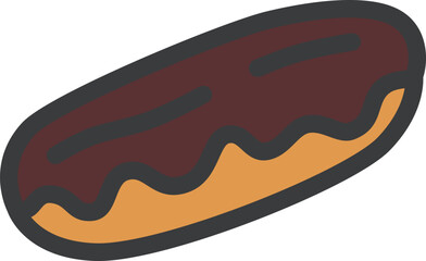 ミニミニカラー飲食物イラスト　エクレア