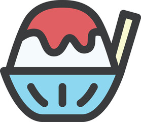 ミニミニカラー飲食物イラスト　かき氷