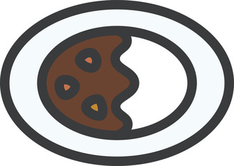 ミニミニカラー飲食物イラスト　カレー