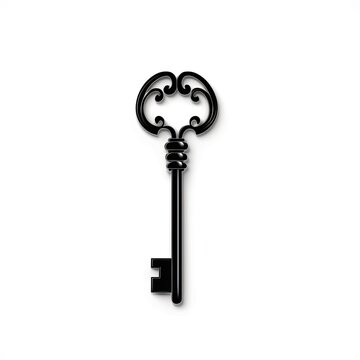 recommend clip art: solid black silhouette of a key white background 