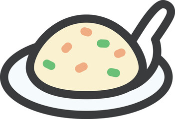 ミニミニカラー飲食物イラスト　チャーハン