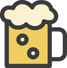 ミニミニカラー飲食物イラスト　ビール