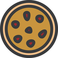 Obraz premium ミニミニカラー飲食物イラスト ピザ