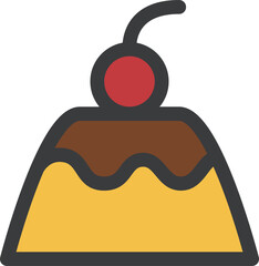 ミニミニカラー飲食物イラスト　プリン