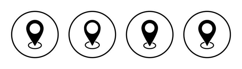 Address icon set illustration. home location sign and symbol. pinpoint