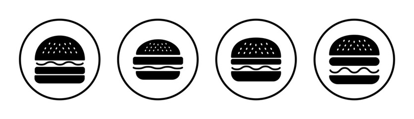 Burger icon set illustration. burger sign and symbol. hamburger