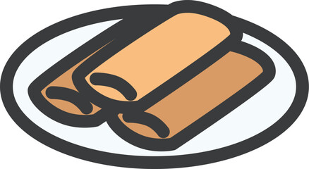 ミニミニカラー飲食物イラスト　春巻き