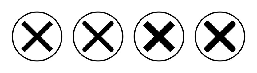 Obraz premium Close icon set illustration. Delete sign and symbol. cross sign