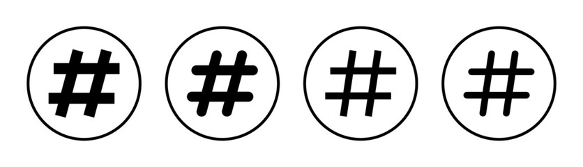 Hashtag icon set illustration. hashtag sign and symbol