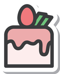 ミニミニステッカー風飲食物イラスト　ドリップケーキ